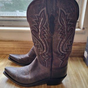 Women’s Lucchese Cassidy Grey Brown Leather Cowboy Boots 7.5 (M5001.S54)